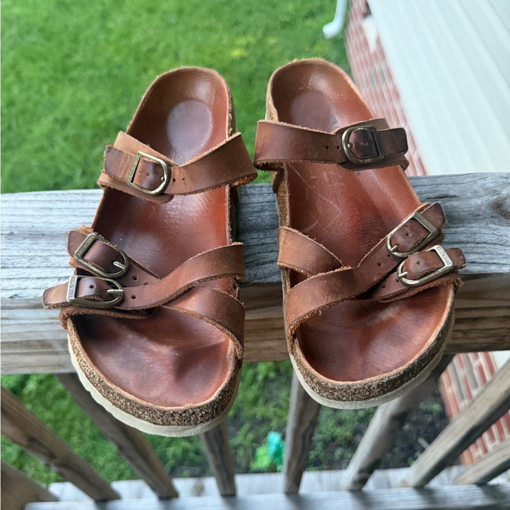 Brown Birkenstock leather sandals size 39 - Picture 2 of 8